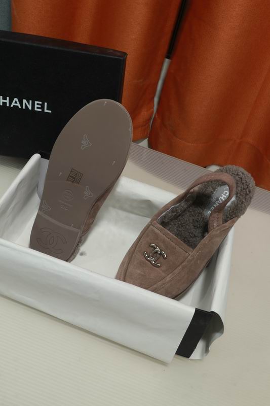 Chanel Brown CC Slingback Loafers