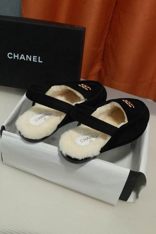 Chanel Black White CC Slingback Loafers