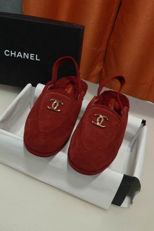 Chanel Red CC Slingback Loafers