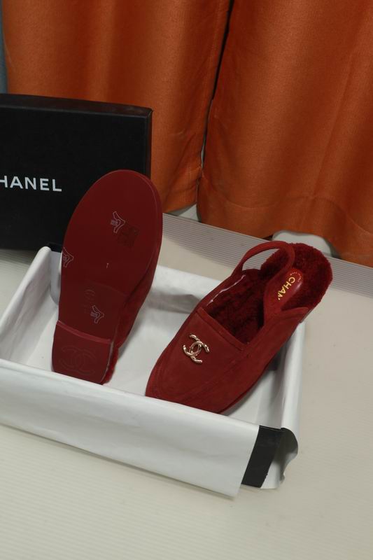 Chanel Red CC Slingback Loafers