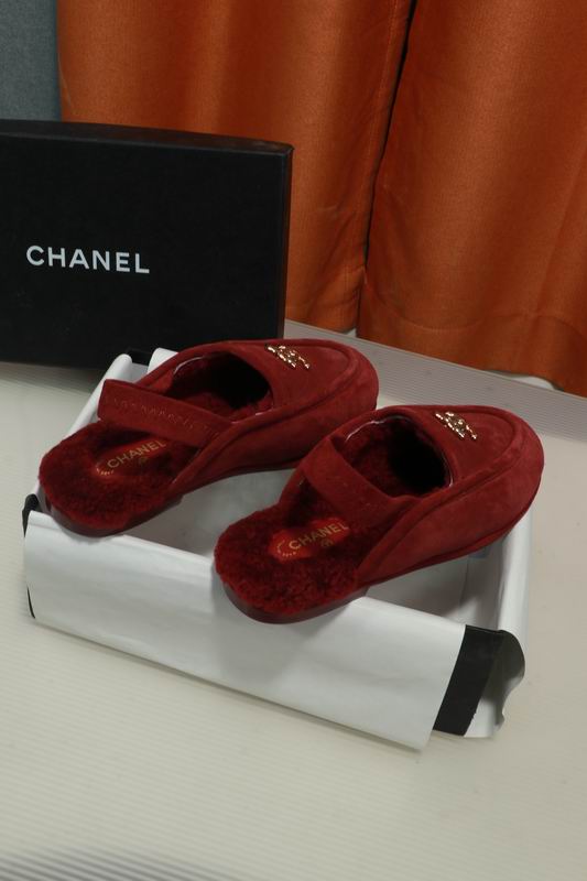 Chanel Red CC Slingback Loafers
