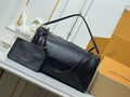 Louis Vuitton Black Monogram Shoulder Bag with Matching Pouch